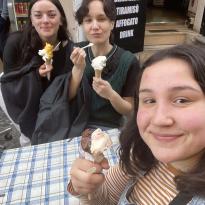 Me eating gelato with my friends