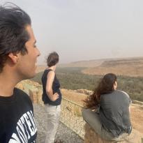 Students looking out over a canyon