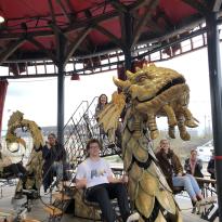 A picture of the carousel on the Island in Nantes