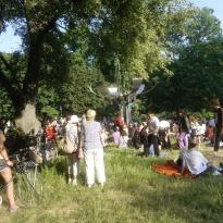 The crowd in the park
