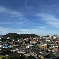 Image of roofs in Jeonju's Hanok village from lookout point 
