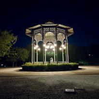 Image of Gazebo in Park at Nighttime