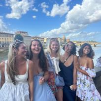 Group photo of my friends and I along the river in Florence 