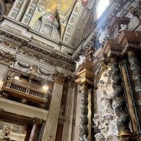 The paintings and frescoes of a Roman Church 