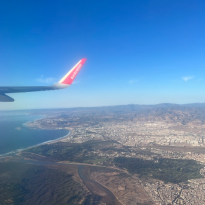 An airplane window view of Agadir