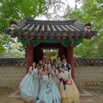 Program cohort group picture in hanbok