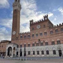Medieval tower and square in Siena