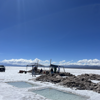 A photo of our picnic spot in the Salt Flats