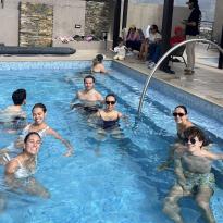 myself and my host family in the pool