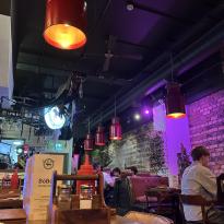 Halloween decor in a restaurant