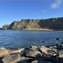 A view of cliffs and the ocean