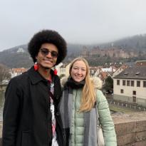 Two people posing for a photo