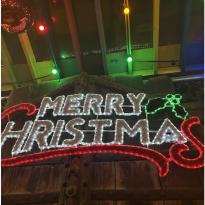 Lights spelling Merry Christmas