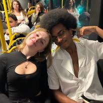 Two people posing for a photo