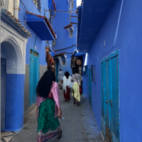 Very blue street of Chefchaouen