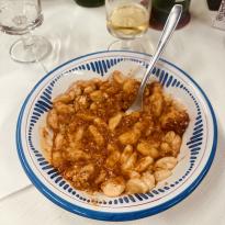 a plate of cingul from Osteria Tre Rose in Calitri