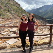 Ella and I in front of the San Maras Salt Mines