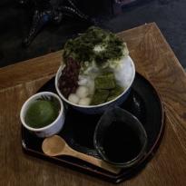 A variety of matcha desserts.