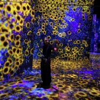 A colorful image of me in an interactive museum.