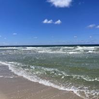 ocean waves on sand