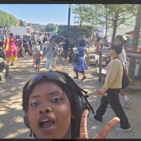 A selfie of the author at a festival