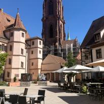 Saint George's Church towering over the skyline of Sélestat