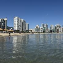 Gwangalli Beach from inside the water 