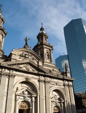 Metropolitan Cathedral in Plaza de Armas, Santiago's main square
