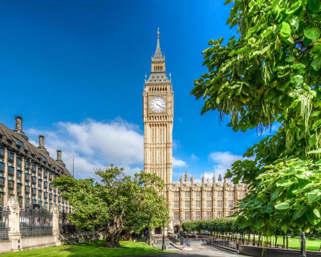 Big Ben in London on a summer day