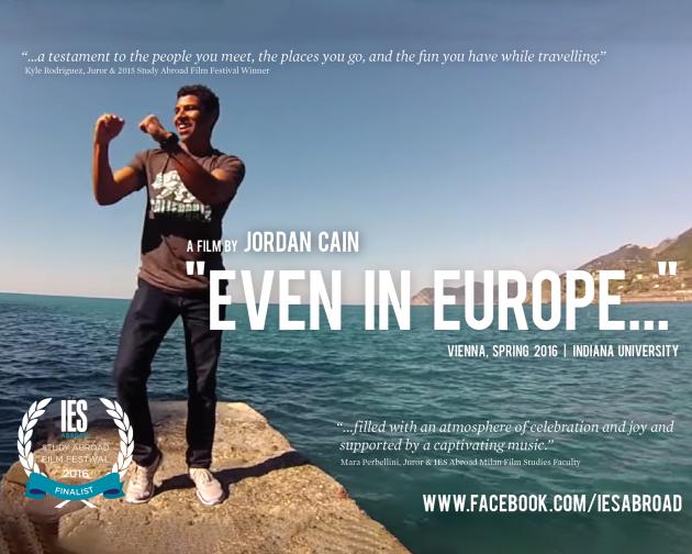 Promotional poster for 2016 Film Fest winner "Even in Europe..."