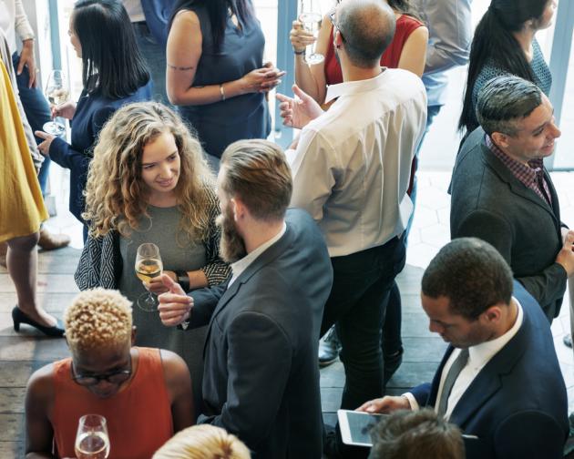people meeting and talking