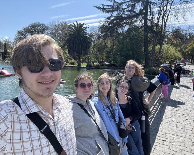 a group of students visiting Parque Quinta Normal in Santiago
