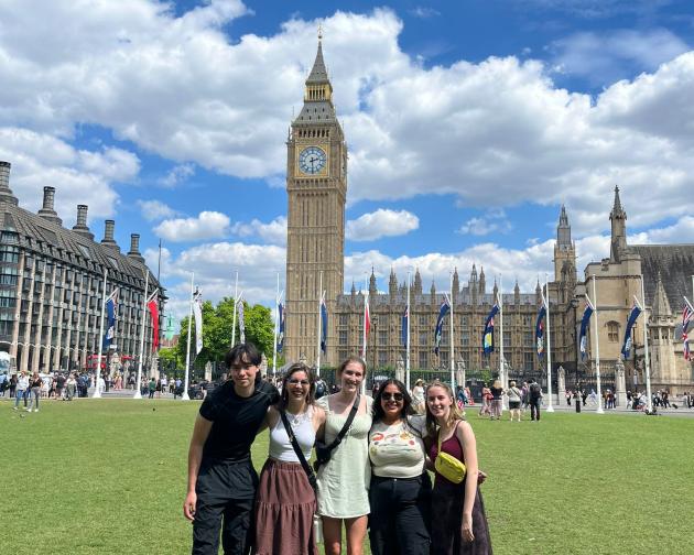 London UCL direct enrol in front of Big Ben