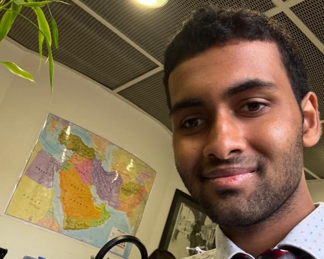 A picture of Racheet Shah at the Gen USA Office during his summer internship in Milan