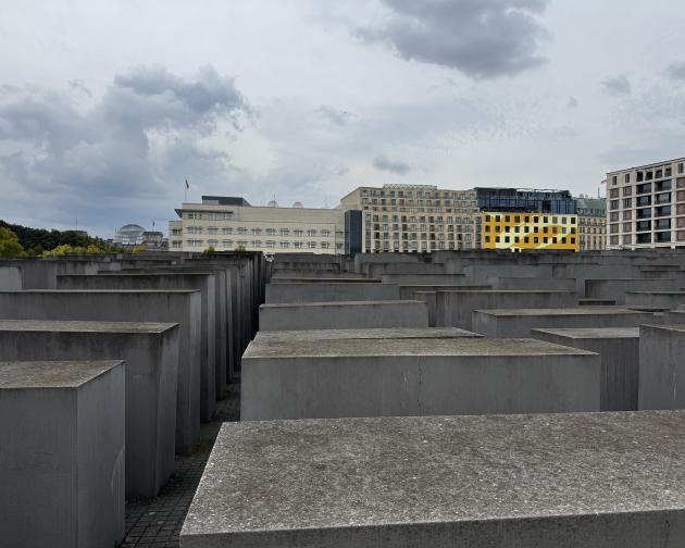 Memorial stone pillars