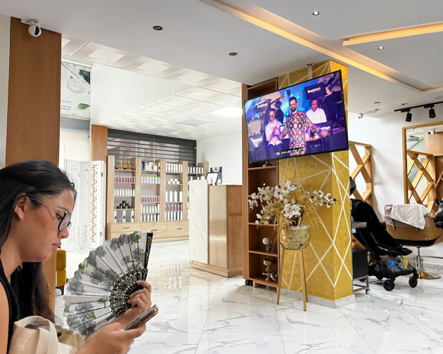 The interior of the hamam spa