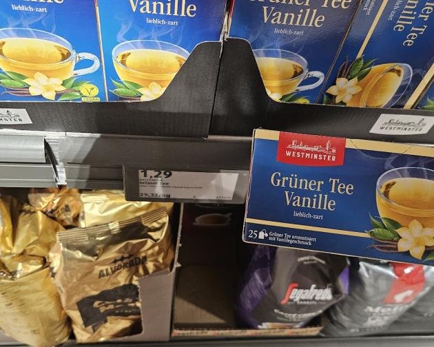 Vanilla green tea from Hofer.