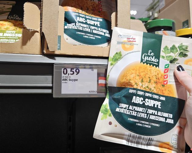 ABC Soup from Hofer.