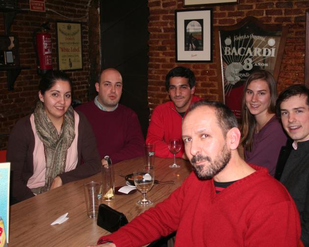 Paolo Santonocito with group of friends at dinner