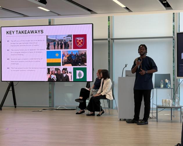 Godwins Tuyishme presents his Global Pillars final project