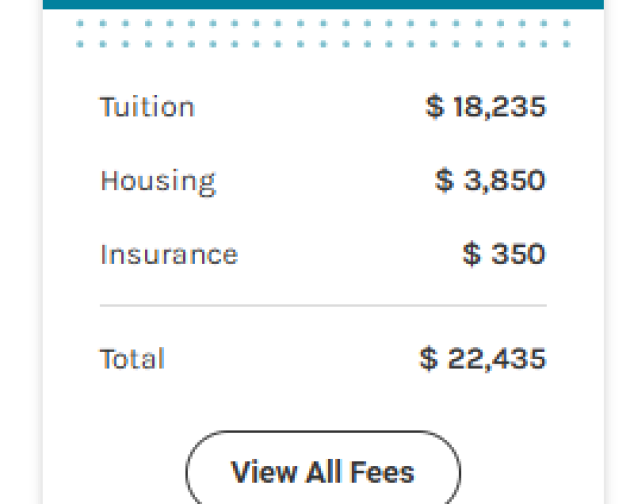 Screenshot of program pricing example