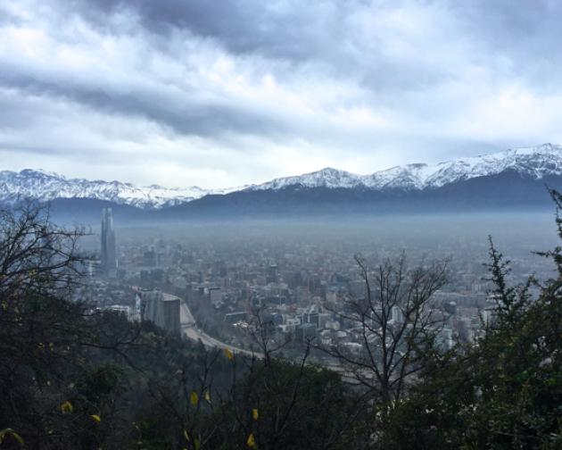 Santiago - Cerro San Cristobal a view of the sky and mountains 