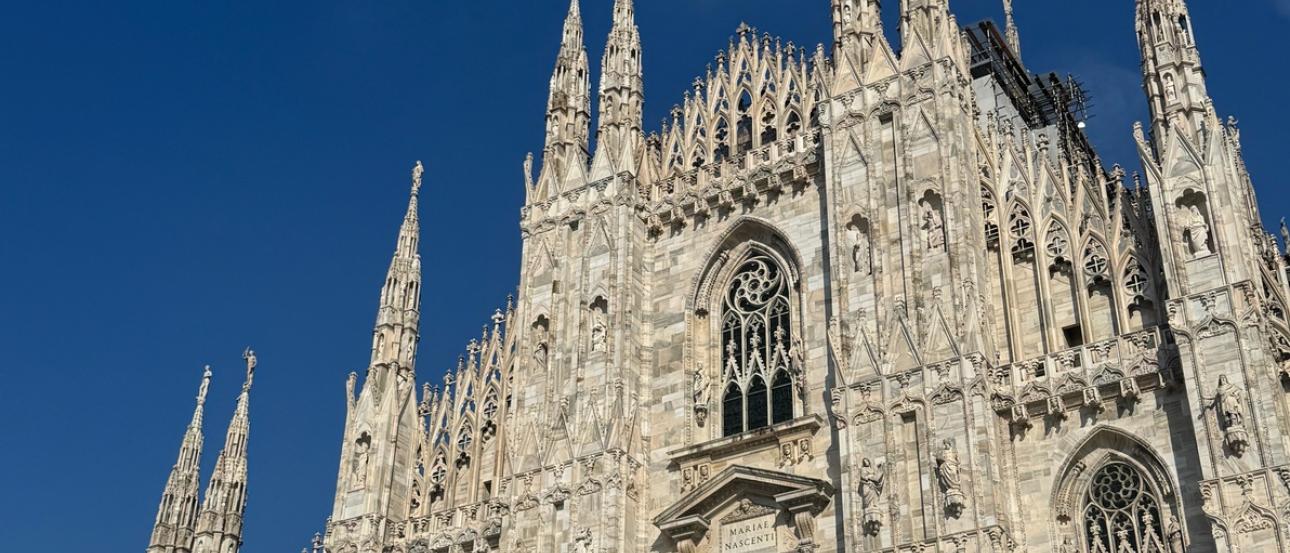 An image of the Duomo in Milan, Italy. 