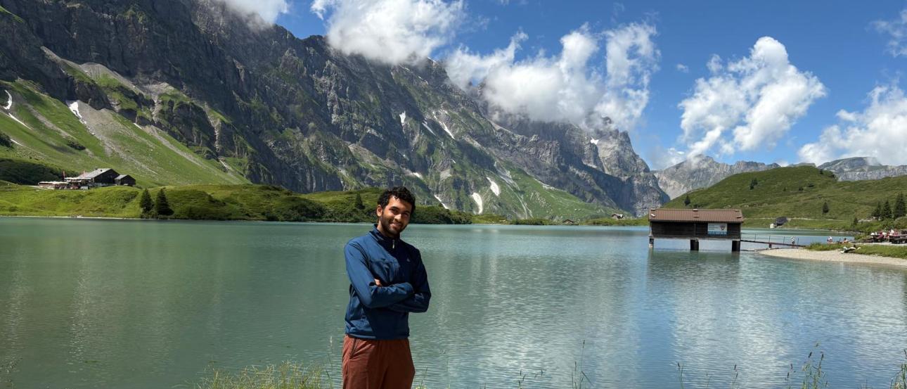 Racheet Shah in Switzerland during his semester abroad in Milan