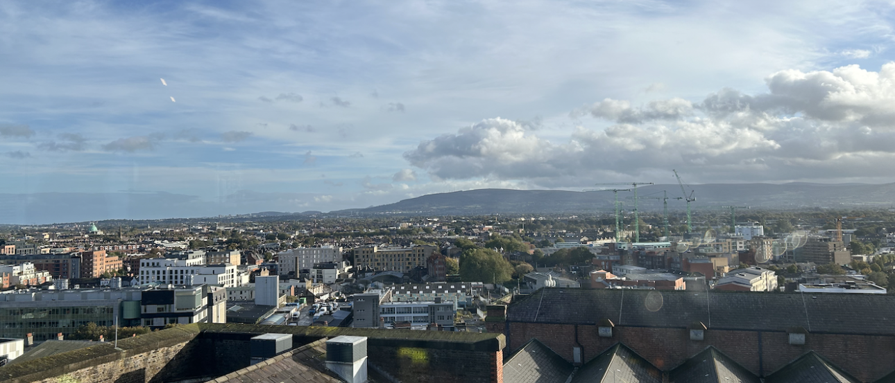 A view of the rooftops of Dublin