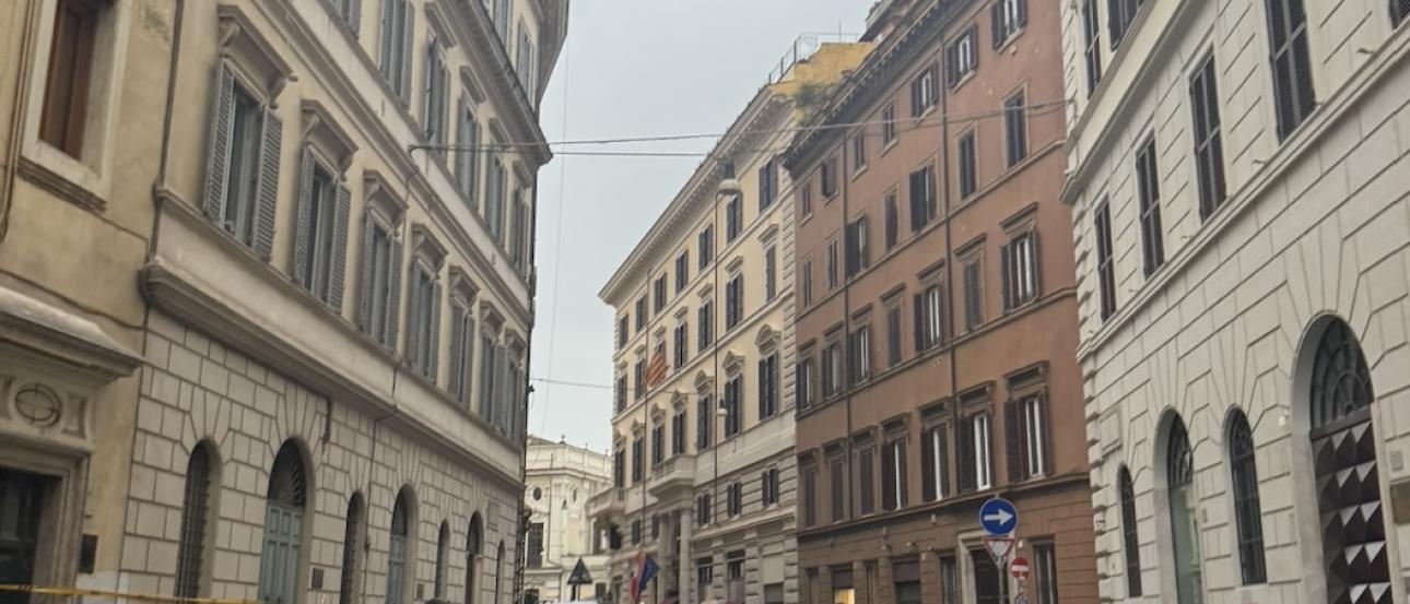 A picture of a street in Rome. 