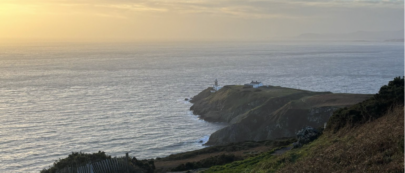 A lighthouse on a peninusla
