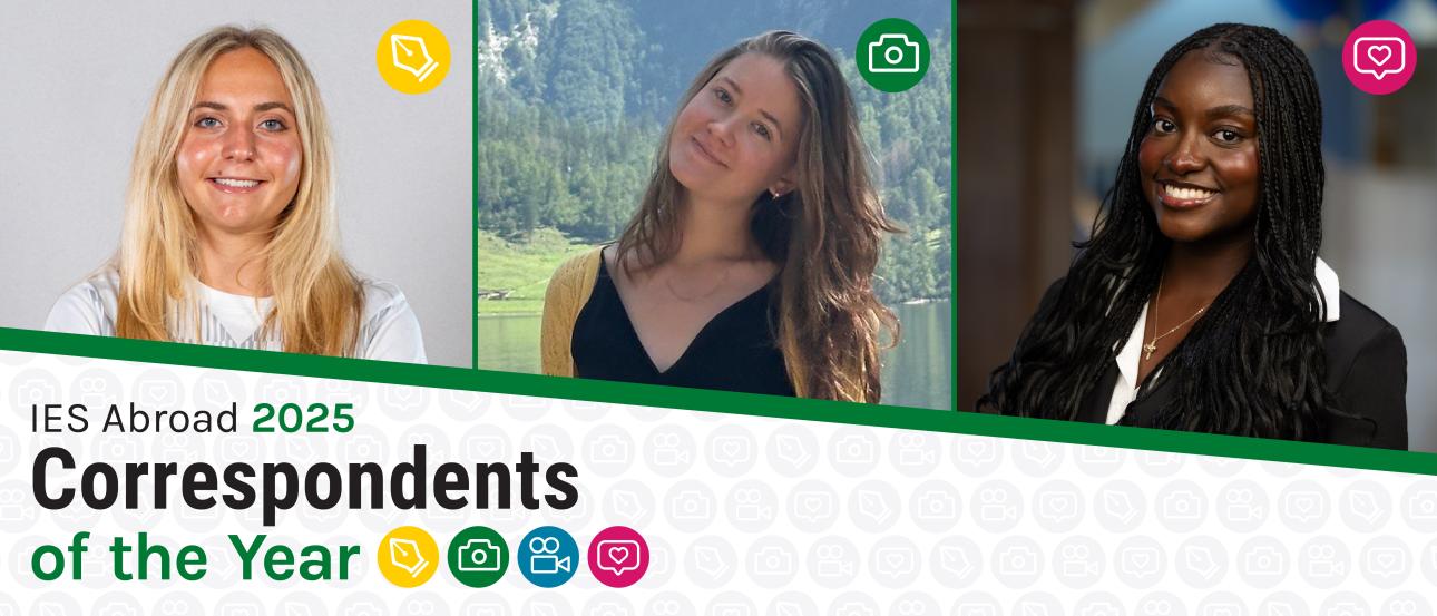 A collage of the three Correspondents of the Year: Nina P., Yaroslava Y., and Samantha M.