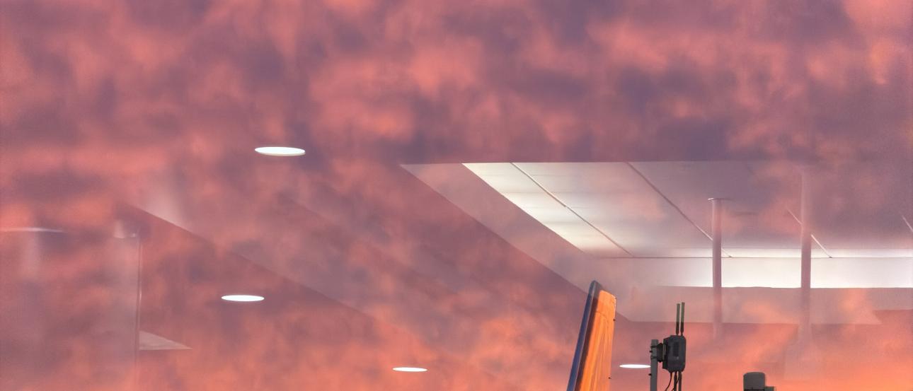 Sunset outside the airport