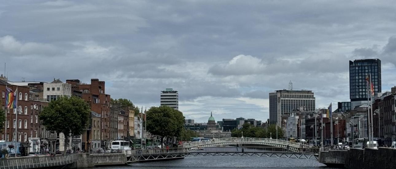 A photo taken while crossing the River Liffey in Dublin